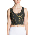 Crop top de estampado integral Brocado sobre modelo