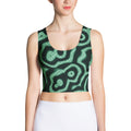 Crop top de estampado integral Malaquita sobre modelo