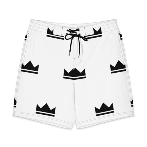 Street Royalty | Board Shorts Hombre — Crown Monogram Blanco