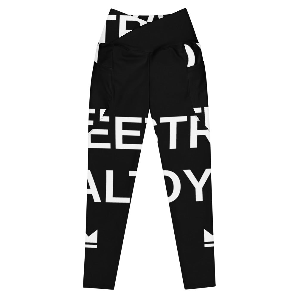 Street Royalty | Leggings Crossover con Bolsillos — Statement Negro