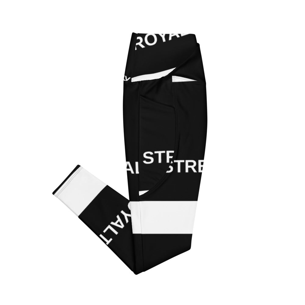 Street Royalty | Leggings Crossover con Bolsillos — Stripes Negro