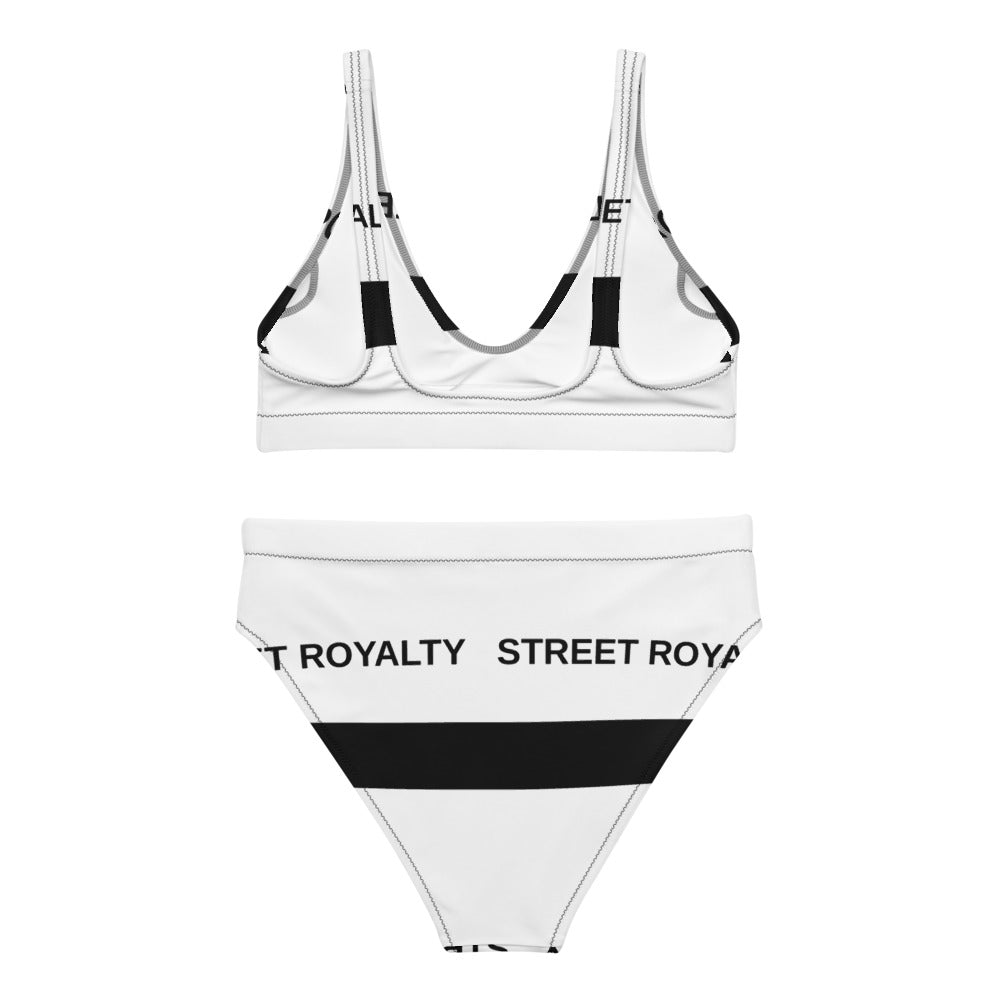 Street Royalty | Bikini Talle Alto — Stripes Blanco
