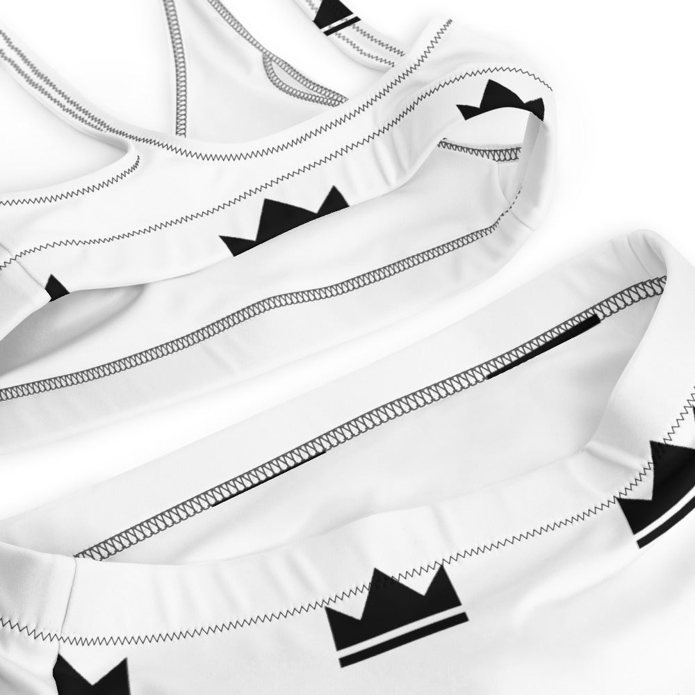 Street Royalty | Bikini Talle Alto — Crown Monogram Blanco