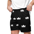 Street Royalty | Mesh Shorts Crown Monogram — Negro — modelo con tatuajes