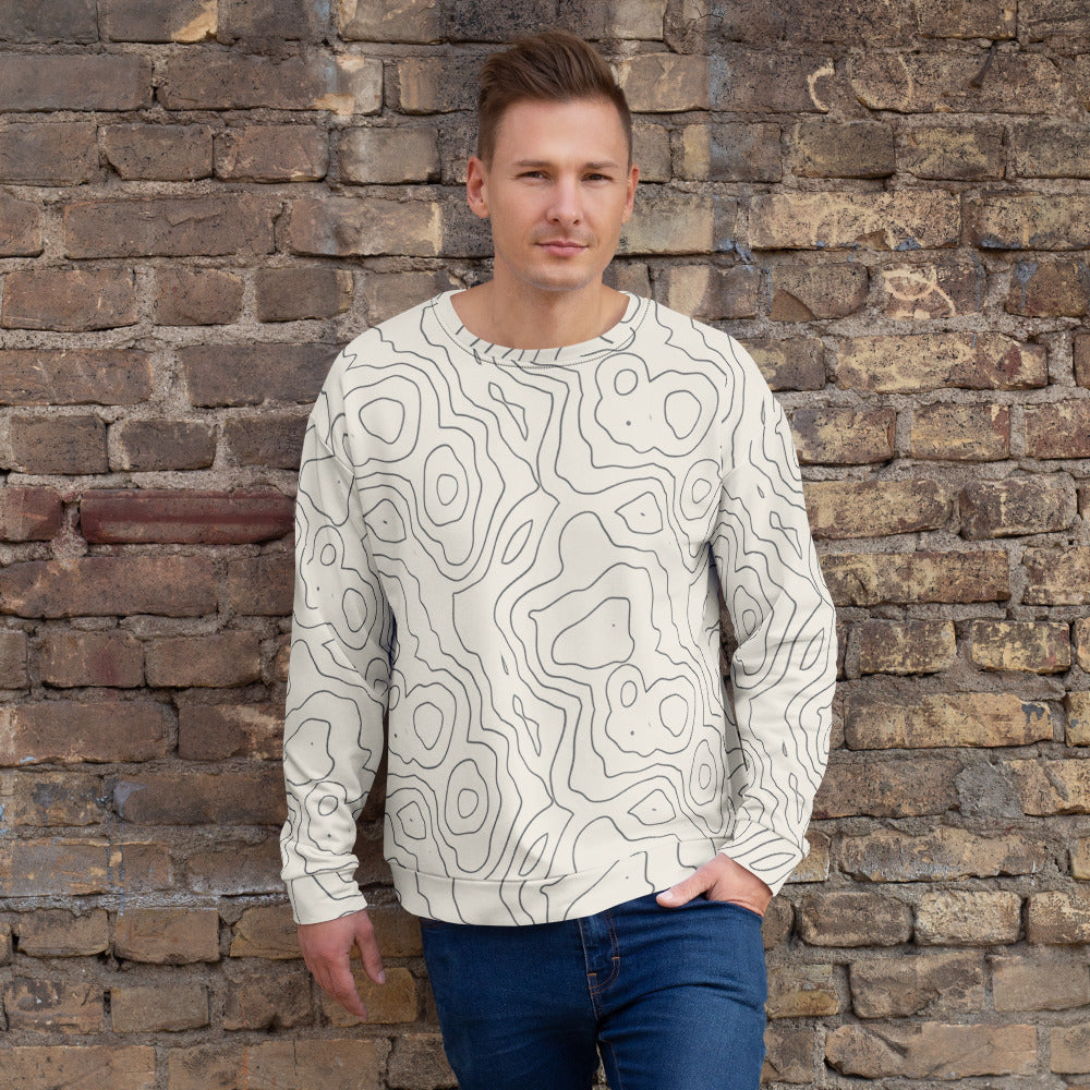 Sudadera Integral Suminagashi — Tinta al Agua, estampado integral sobre modelo