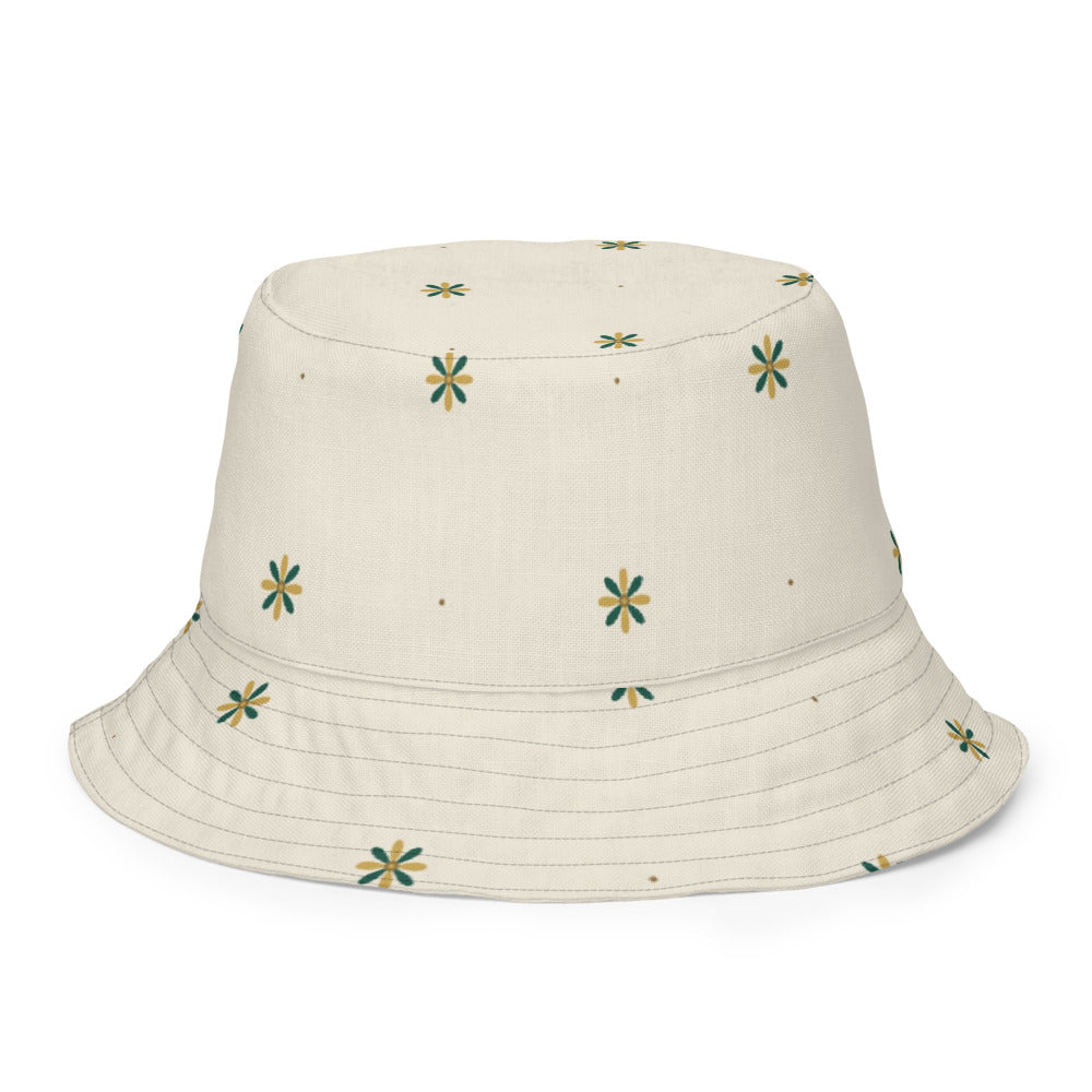 Bucket Hat Damasco Reversible — interior marfil