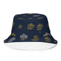 Bucket hat navy con nubes imperiales doradas