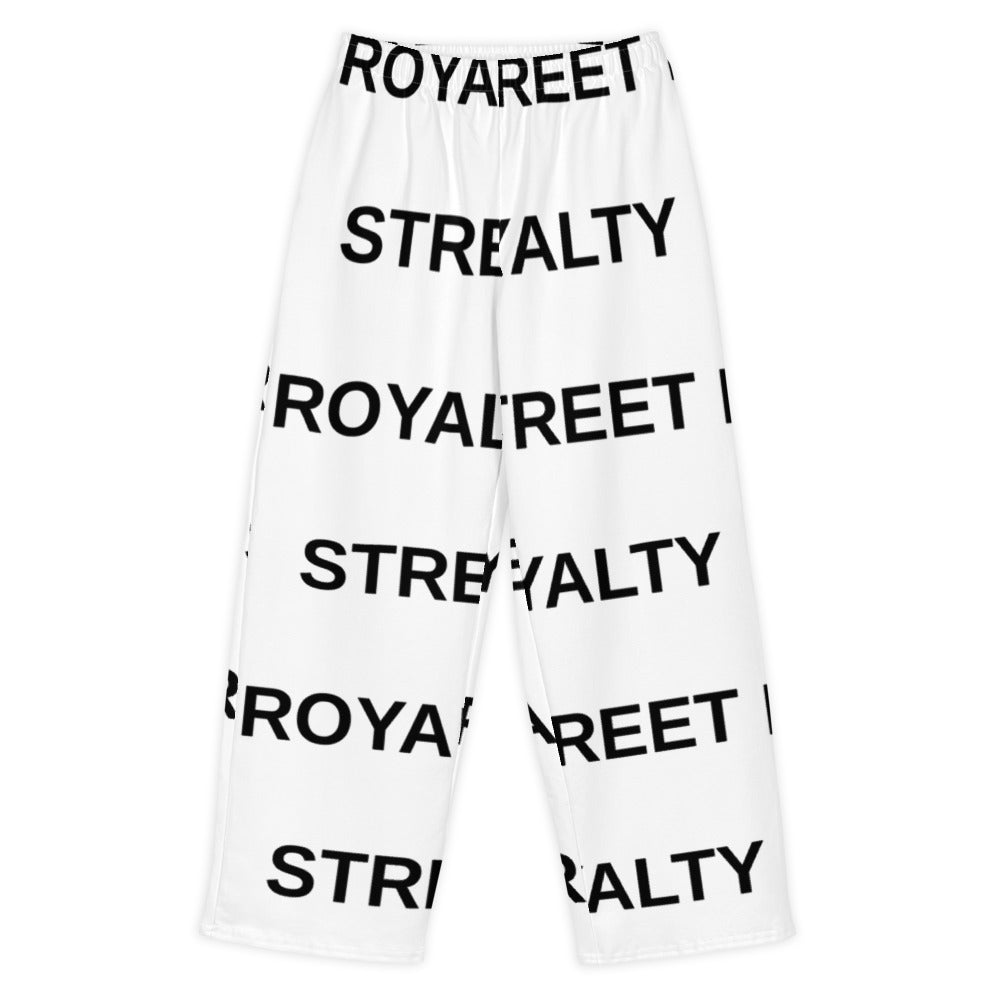 Street Royalty | Pantalón Wide-Leg Algodón — Wordmark Blanco