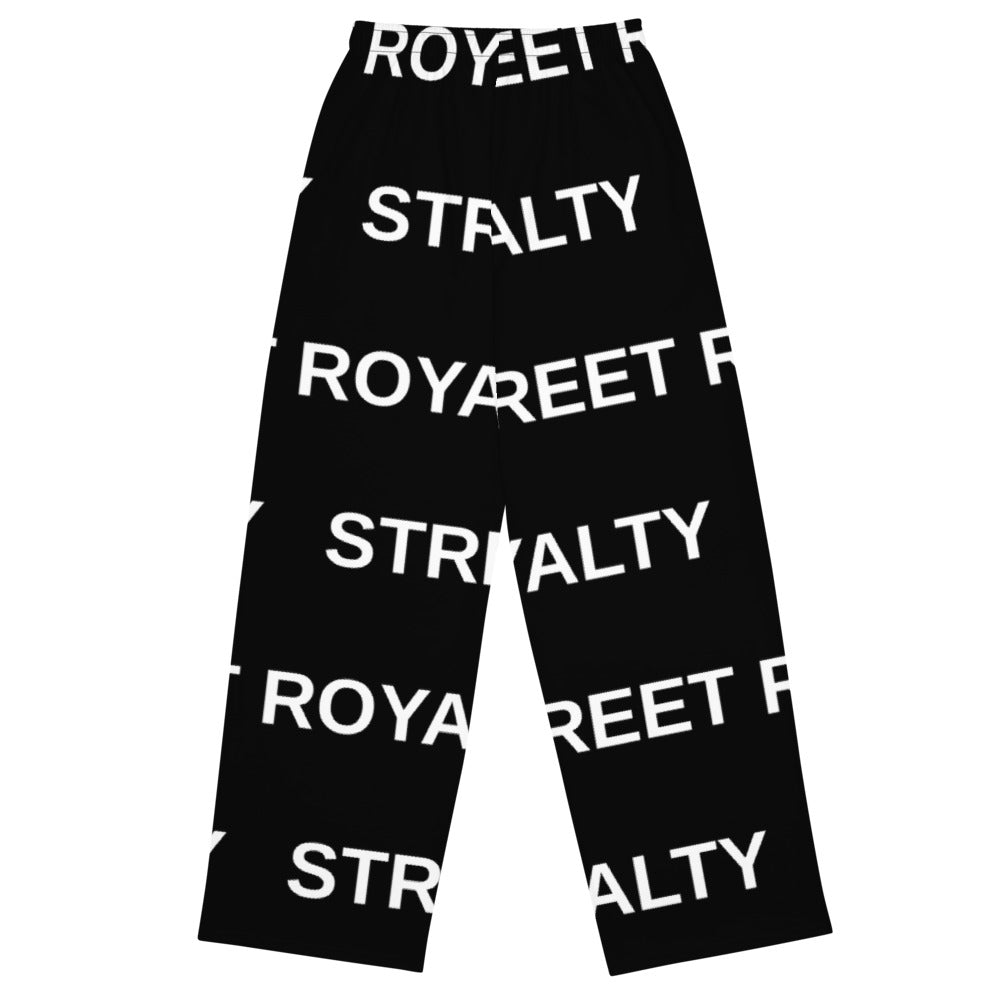 Street Royalty | Pantalón Wide-Leg Mujer — Wordmark Negro