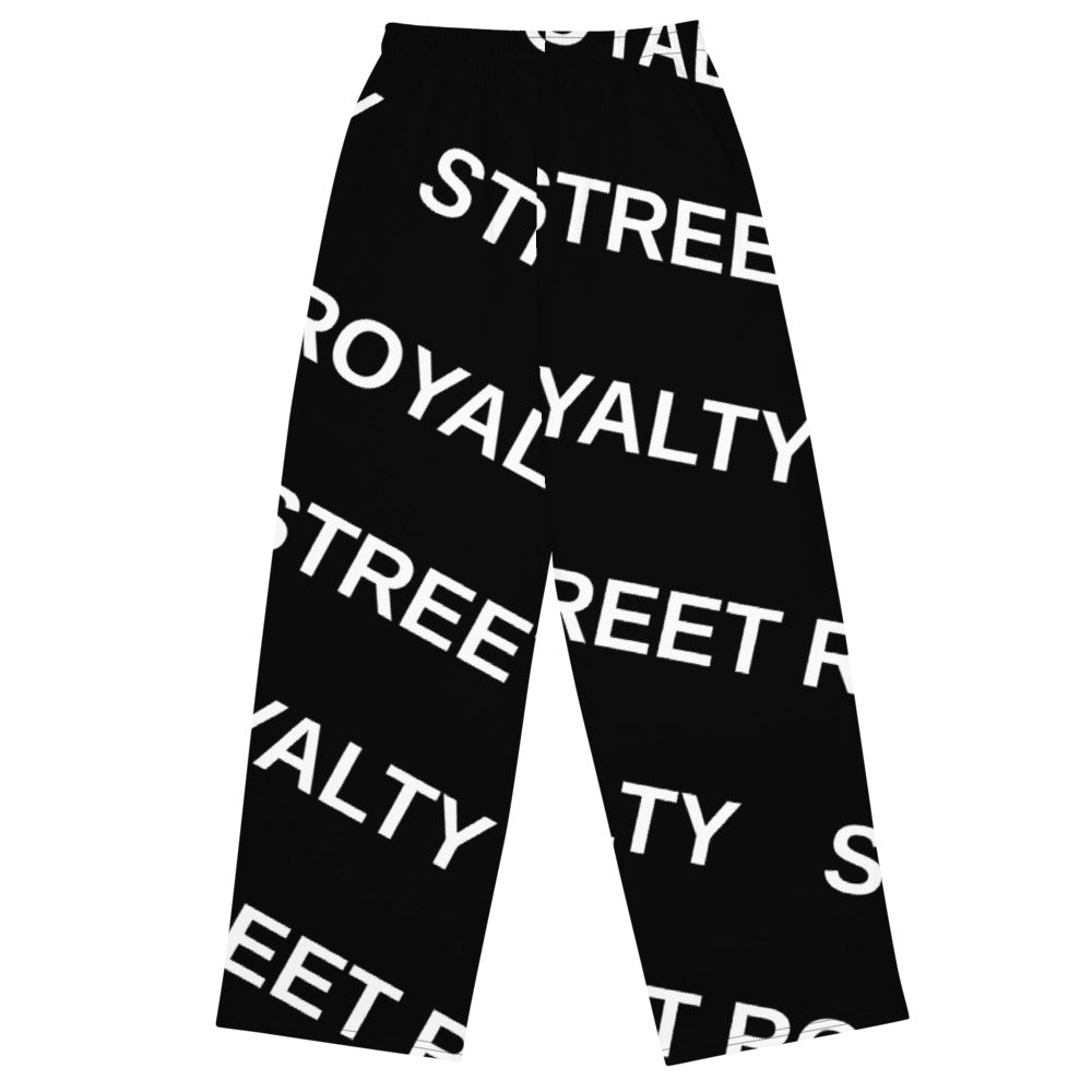 Street Royalty | Pantalón Wide-Leg Mujer — Diagonal Negro