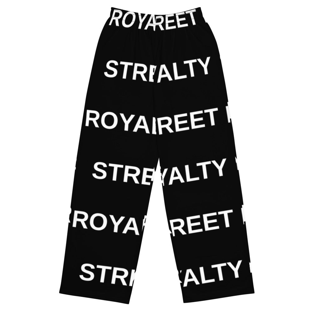 Street Royalty | Pantalón Wide-Leg Mujer — Wordmark Negro