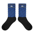 Calcetines Cuerda Seca cobalto — estrellas de ocho puntas blanco y oro con corona SRHOOD