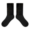 Calcetines negros sublimados con venas doradas kintsugi