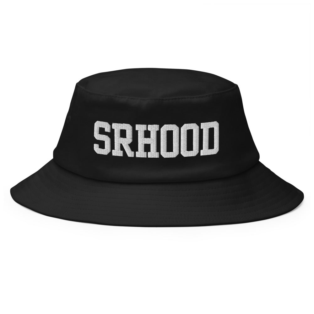 Bucket Hat Wordmark bordado en Negro, vista frontal