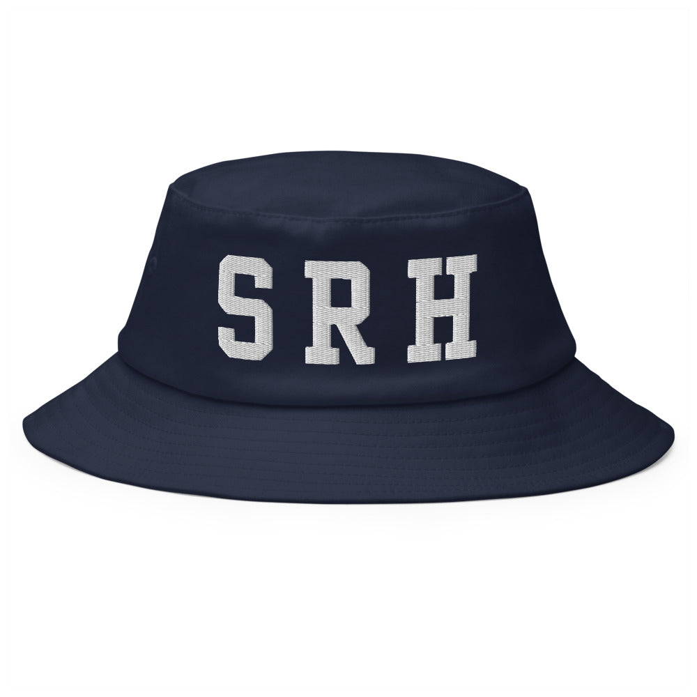 Bucket Hat SRH Varsity bordado en Navy, vista frontal