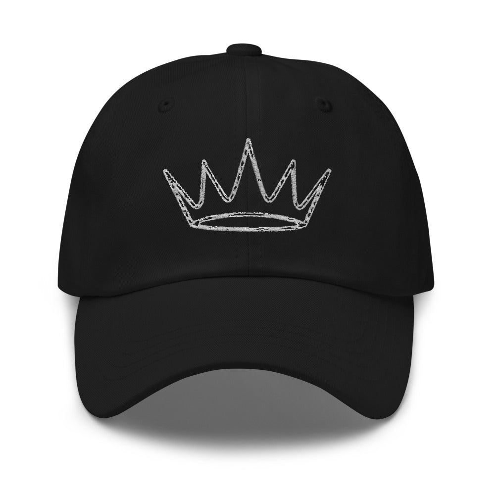 Gorra Street Royalty Corona Line-Art Negro bordada, vista frontal