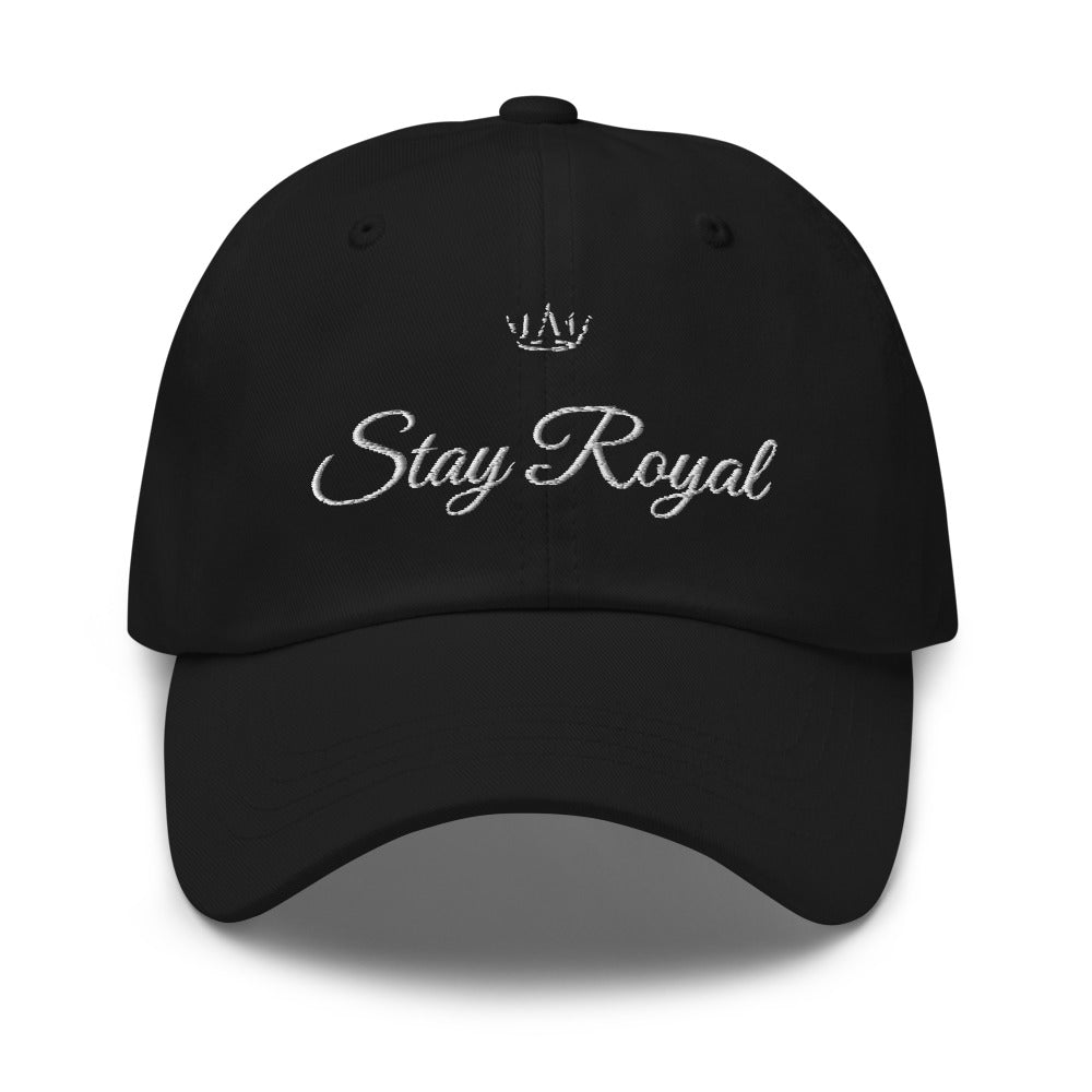 Gorra Stay Royal bordada en negro, vista frontal