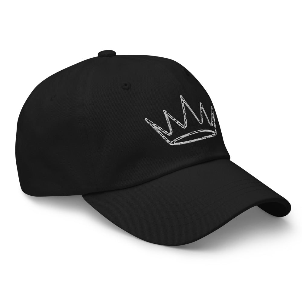 Gorra Street Royalty Corona Line-Art Negro bordada, vista lateral