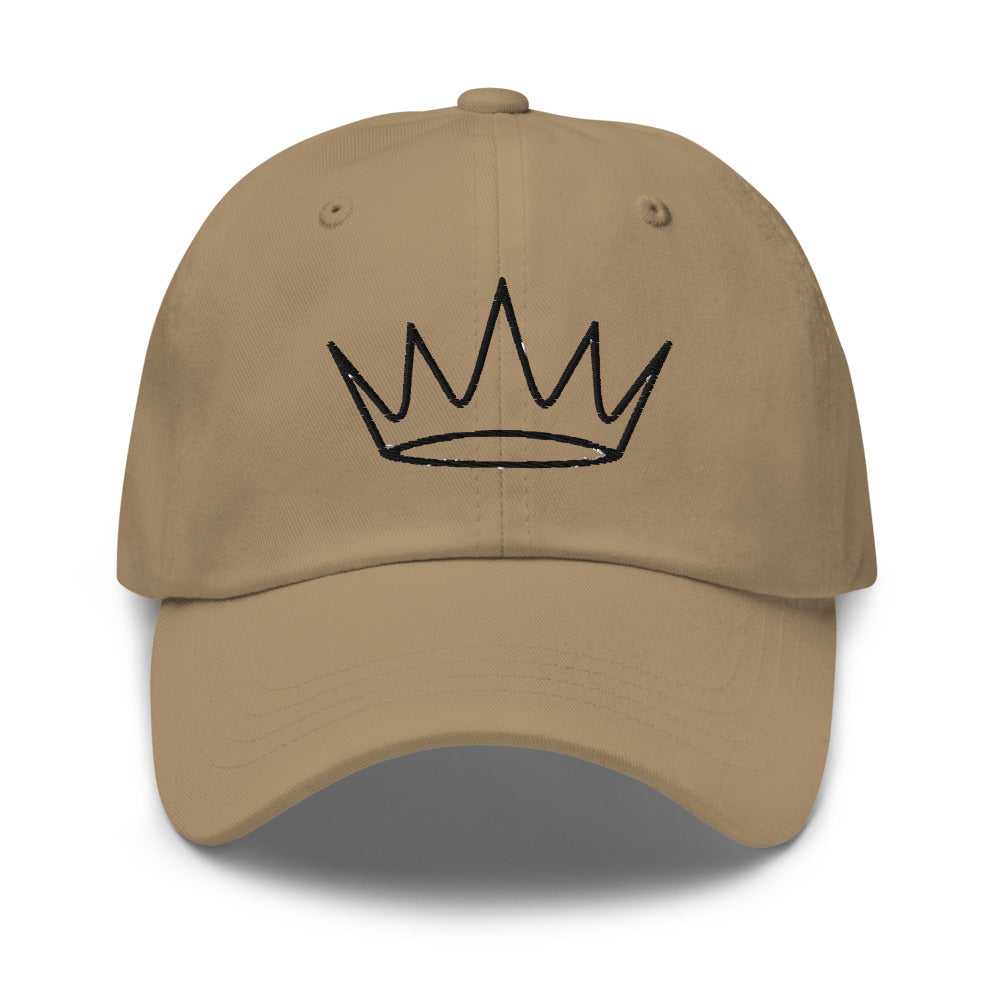 Gorra Corona Line-Art bordada en caqui, vista frontal