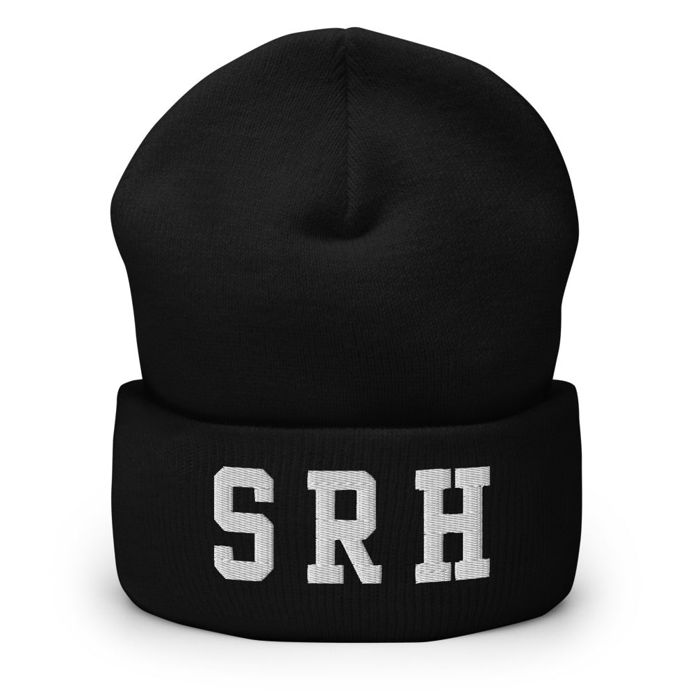 Gorro SRH Varsity bordado en Negro, vista frontal