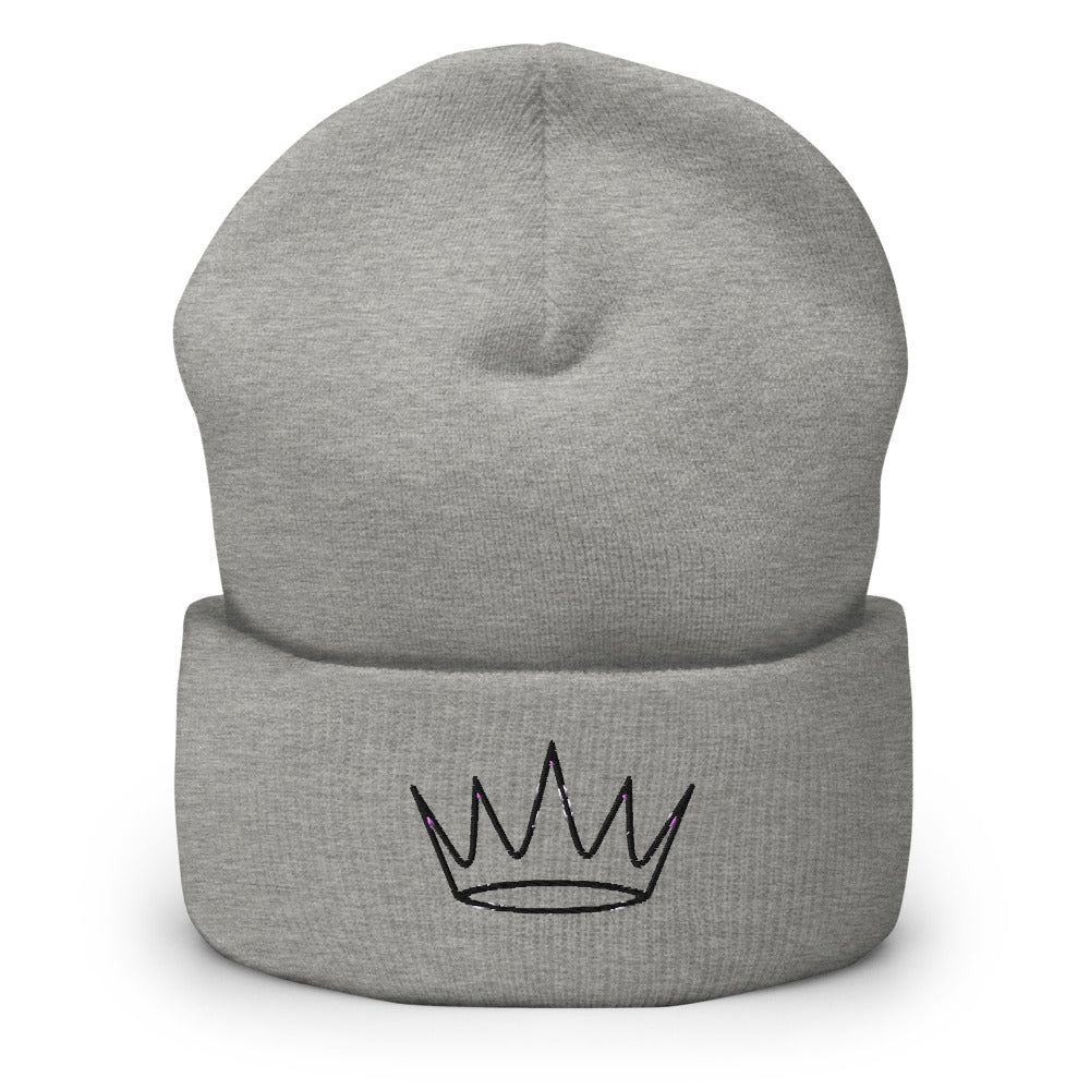 Gorro Corona Lineart bordado color gris jaspeado, Street Royalty Hood