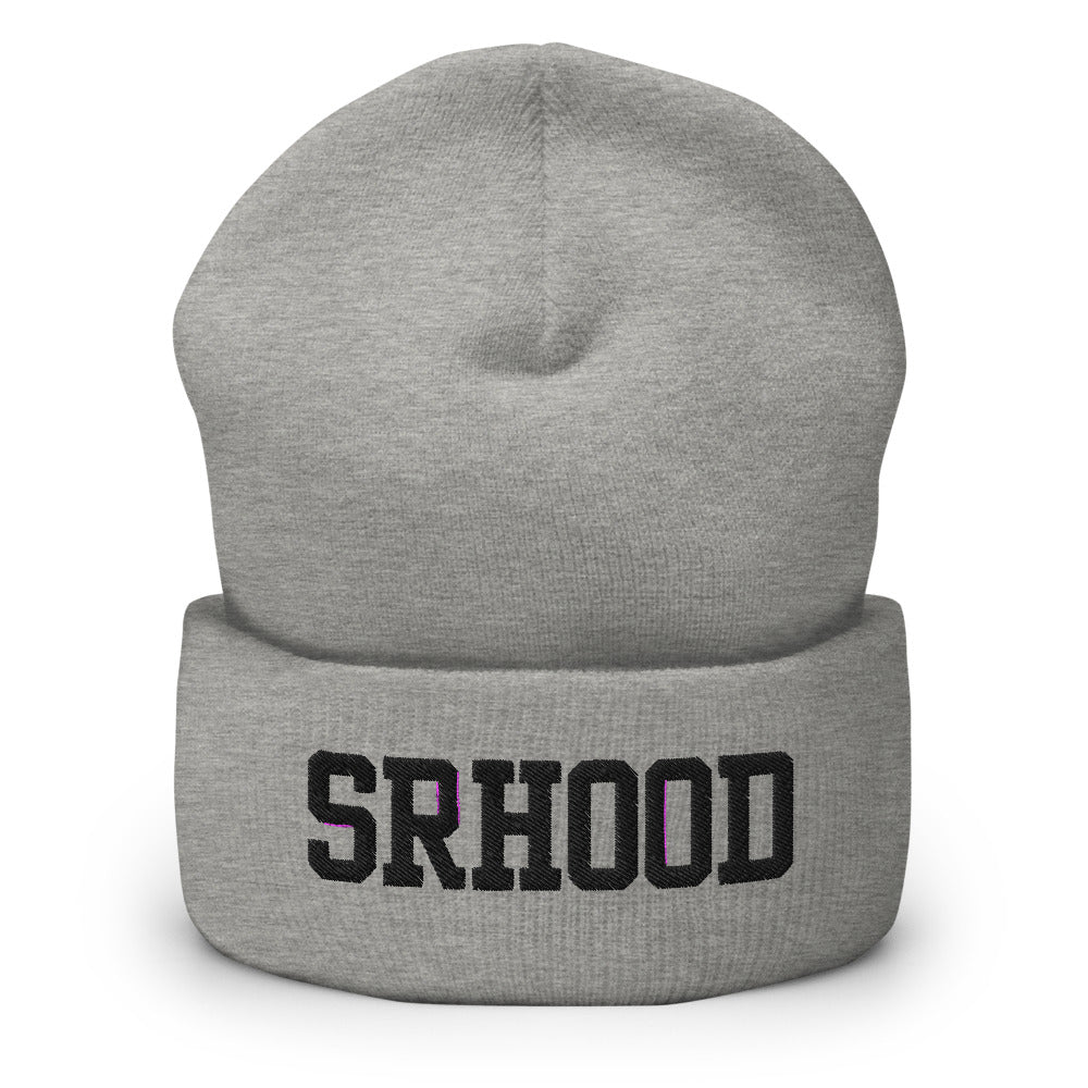 Gorro Wordmark bordado en gris jaspeado, vista frontal
