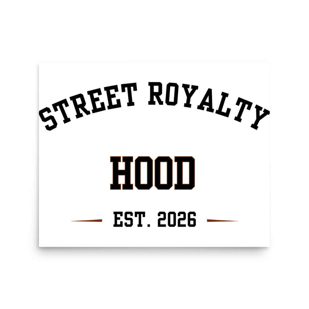 Póster blanco mate Street Royalty Arco College, tamaño 16x20 pulgadas