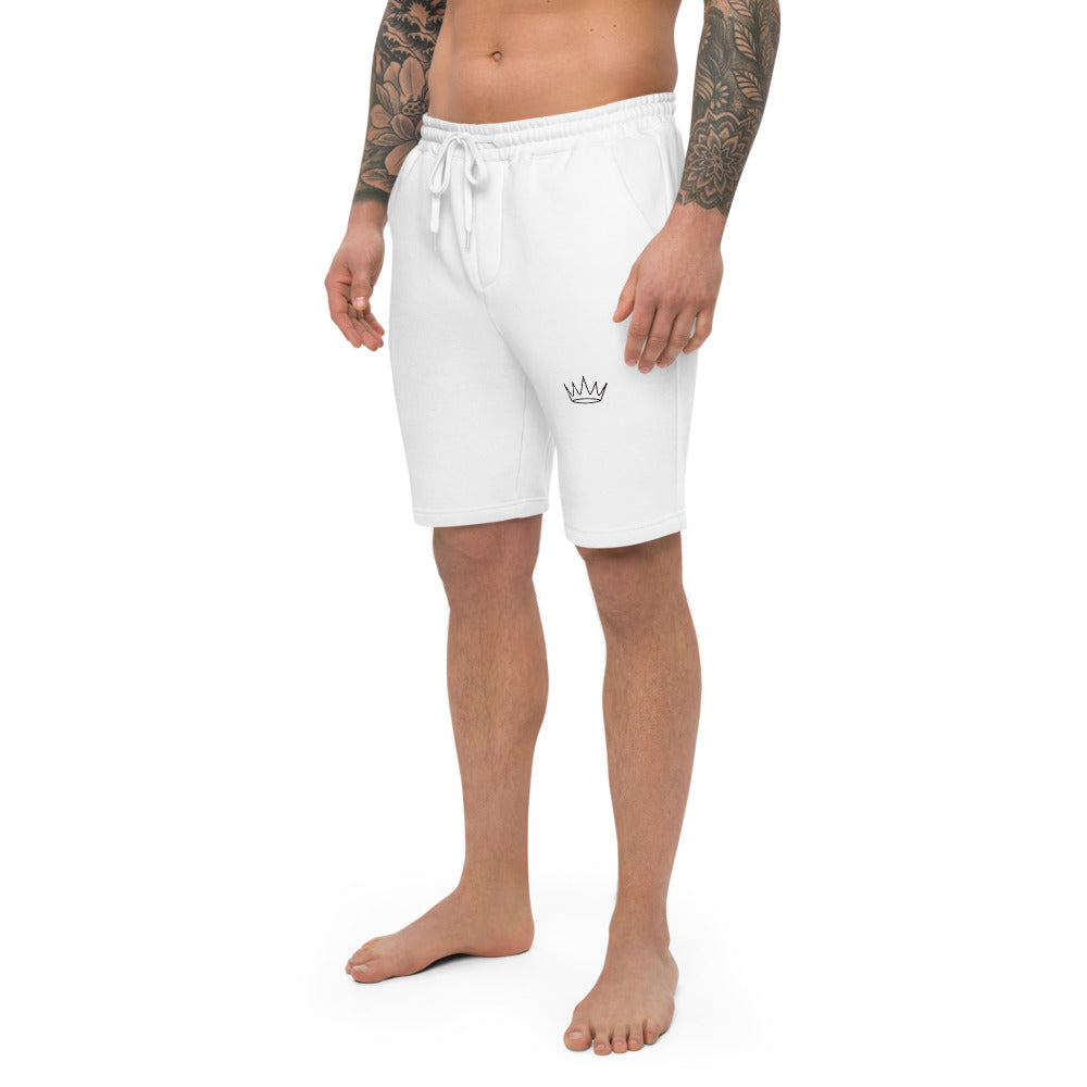 Street Royalty | Shorts Corona Lineart — Blanco detalle estampado