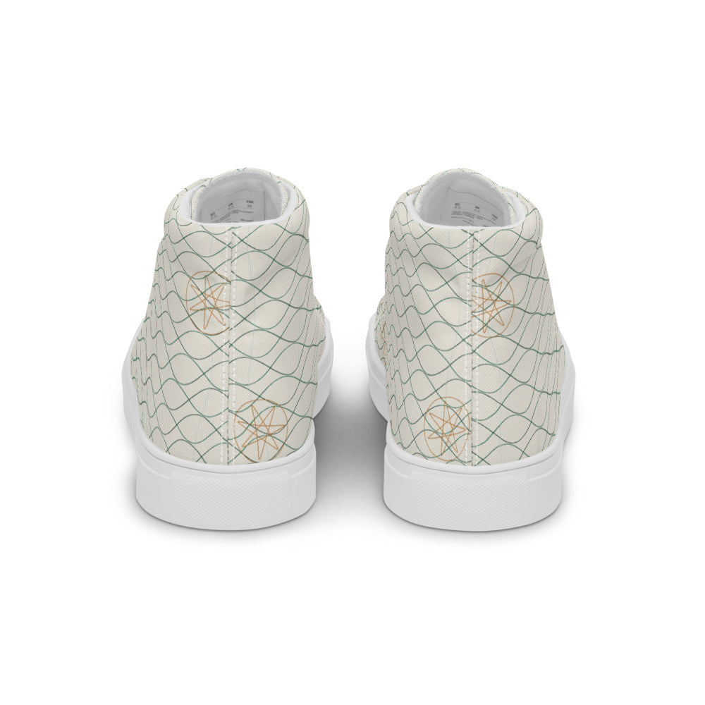 Vista trasera de las zapatillas altas guilloché