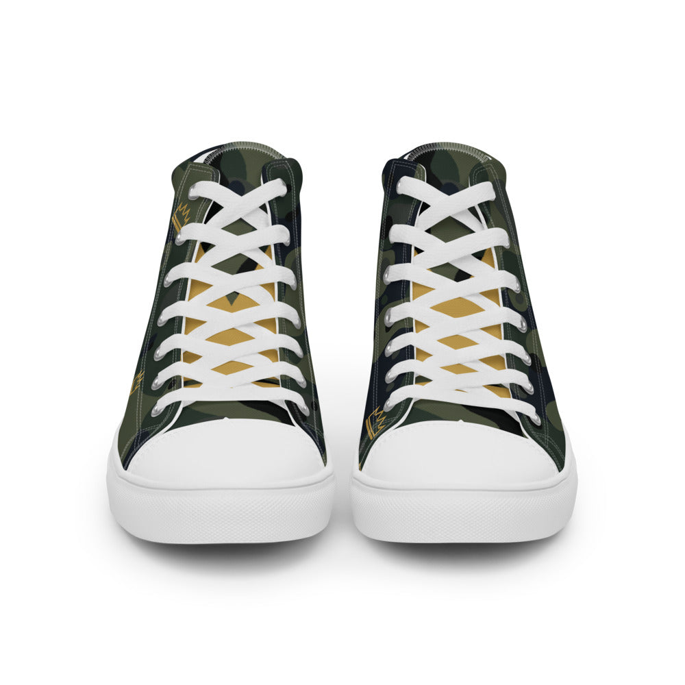 Zapatillas altas Camo Real — vista frontal con lengüeta camo