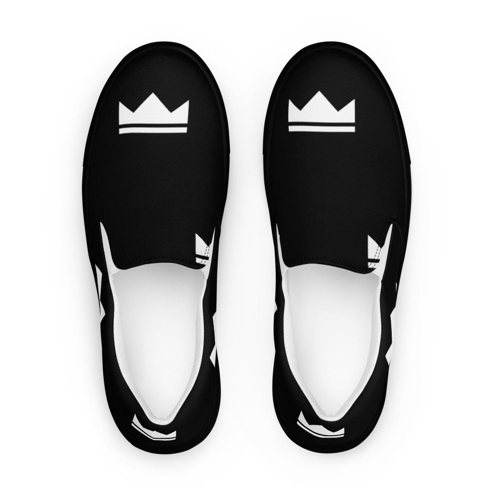 Street Royalty | Zapatillas Slip-On Hombre — Crown Monogram Negras
