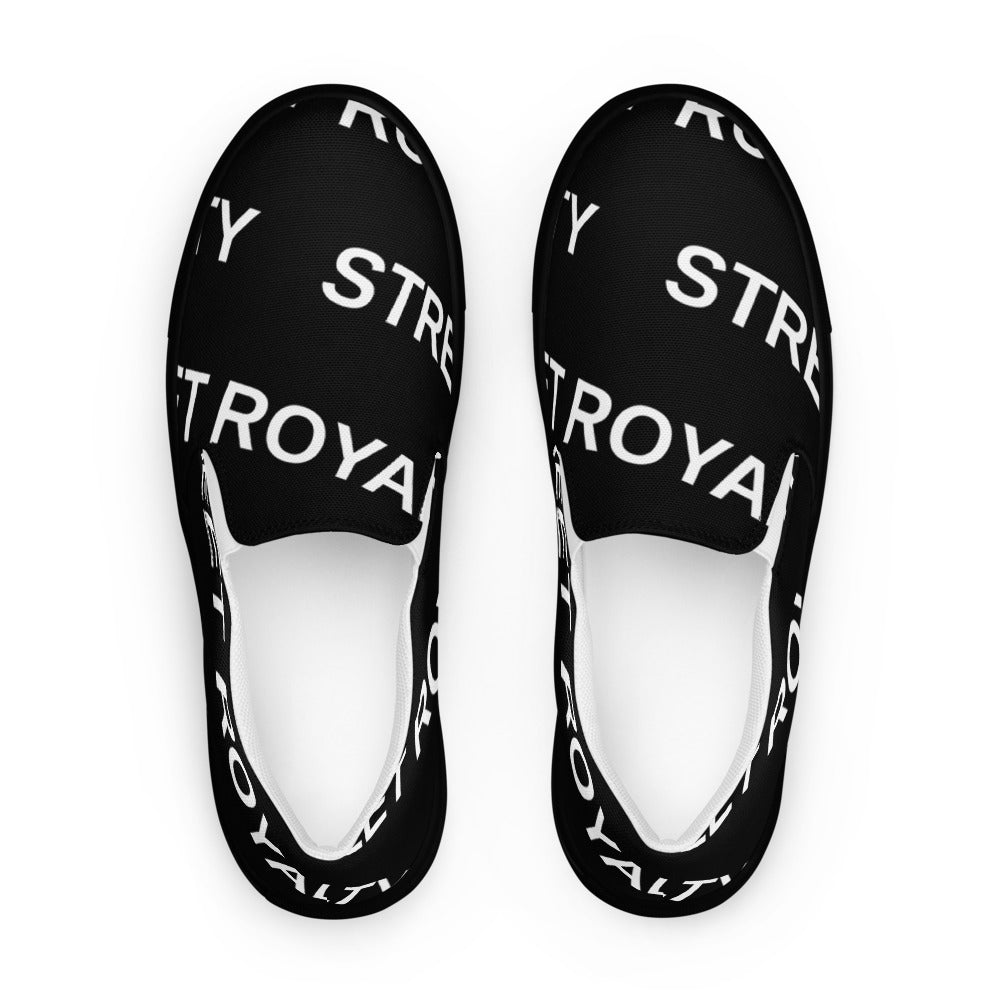 Street Royalty | Zapatillas Slip-On Hombre — Diagonal Negras