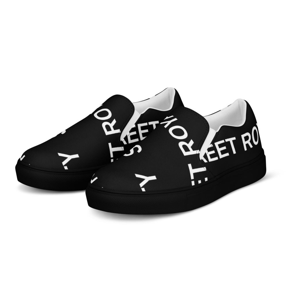 Street Royalty | Zapatillas Slip-On Hombre — Diagonal Negras