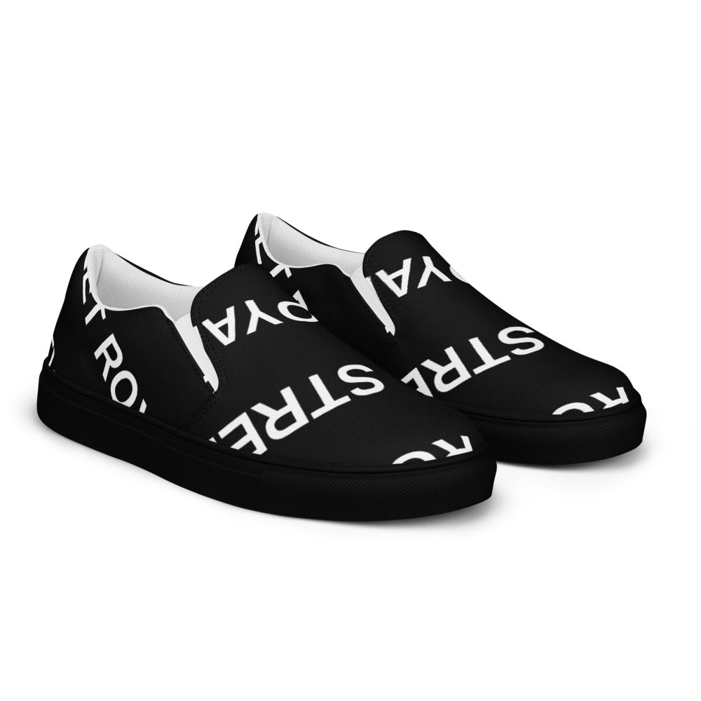 Street Royalty | Zapatillas Slip-On Hombre — Diagonal Negras