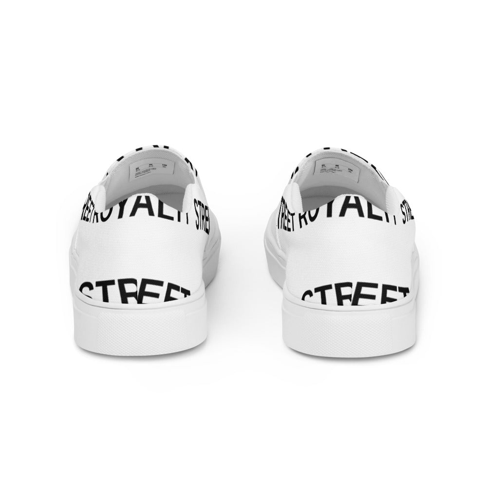 Street Royalty | Zapatillas Slip-On Hombre — Wordmark Blancas