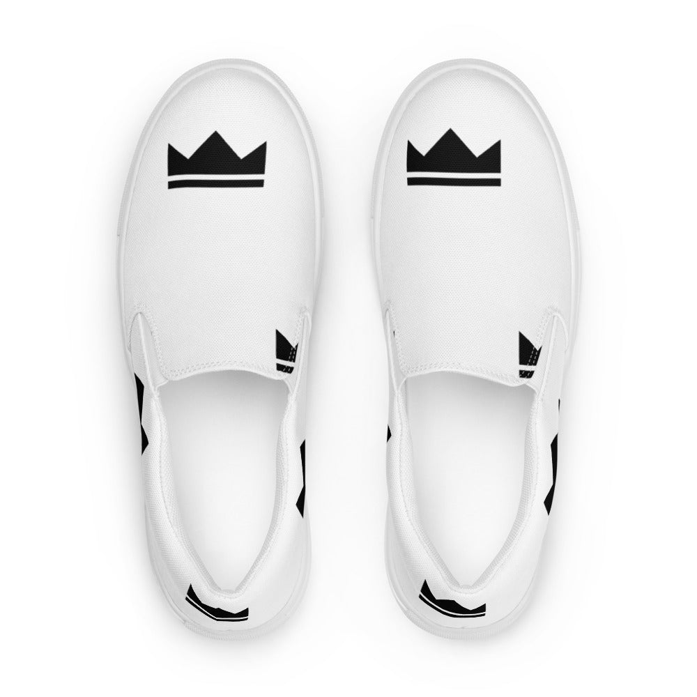 Street Royalty | Zapatillas Slip-On Hombre — Crown Monogram Blancas
