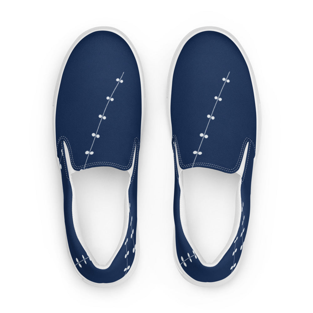 Zapatillas slip-on cianotipo eucalipto — frontal