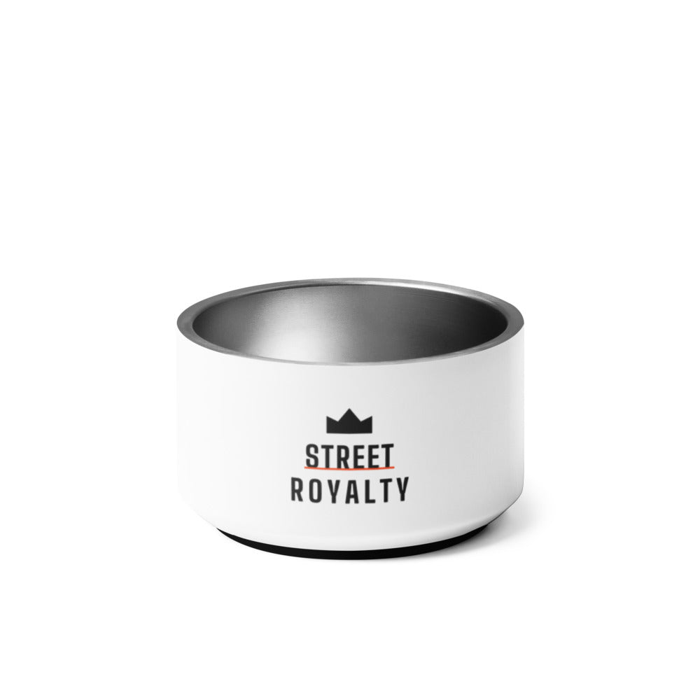 Comedero bowl blanco para mascota con logo Street Royalty