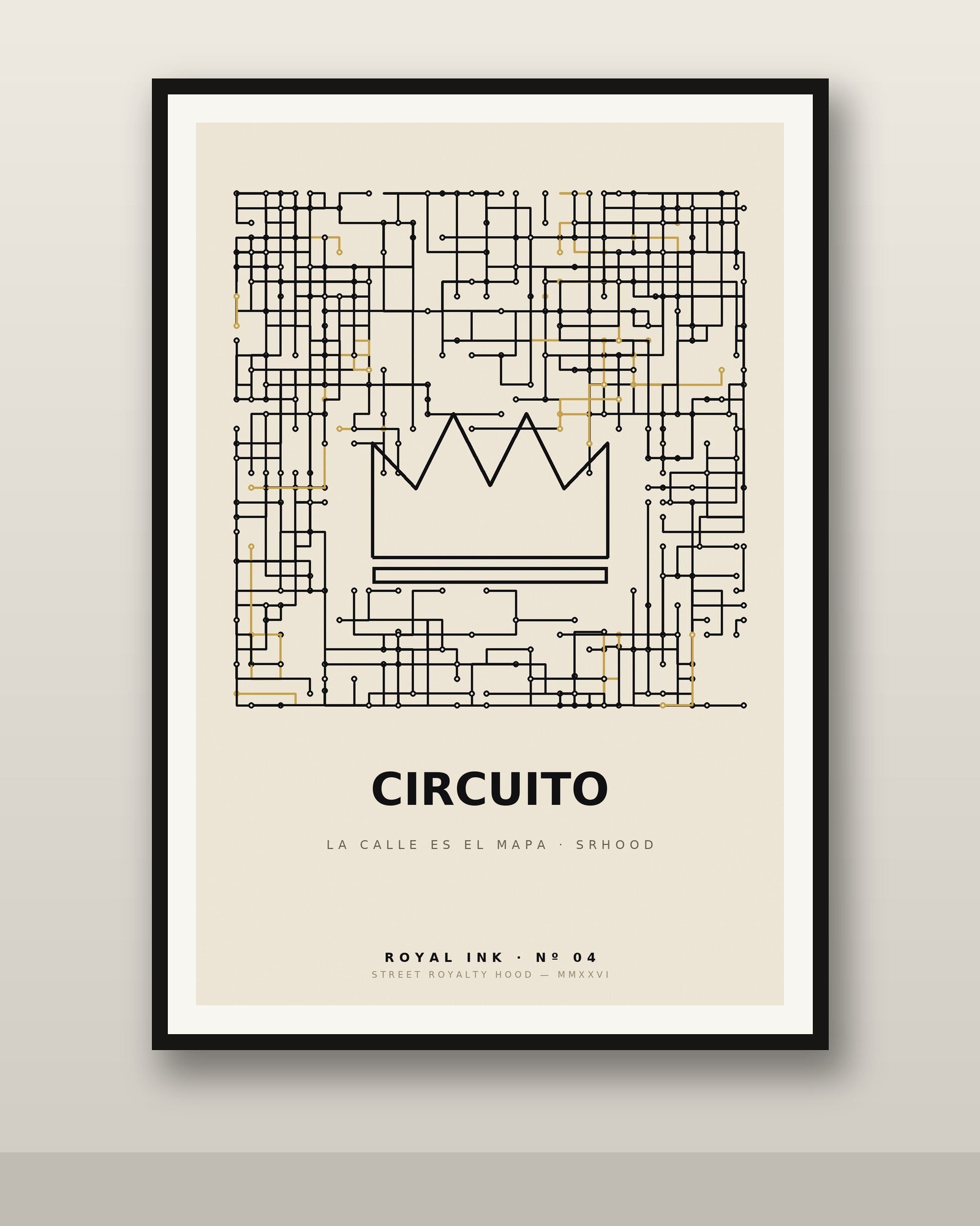 Lámina Circuito Urbano enmarcada en pared