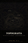 Lámina Royal Ink Nº11 Topografía — mapa topográfico generativo de la corona SRH en oro sobre negro