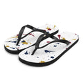Chanclas blancas con salpicaduras de pintura multicolor