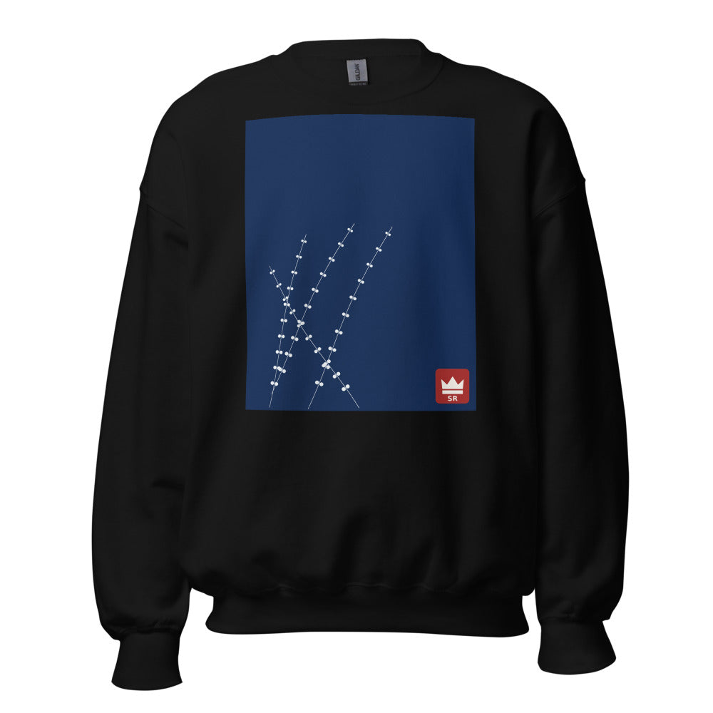 Sudadera cianotipo eucalipto negra — frontal