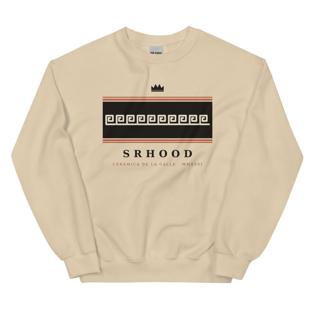 Sudadera arena con friso de greca griega Friso de Ánfora