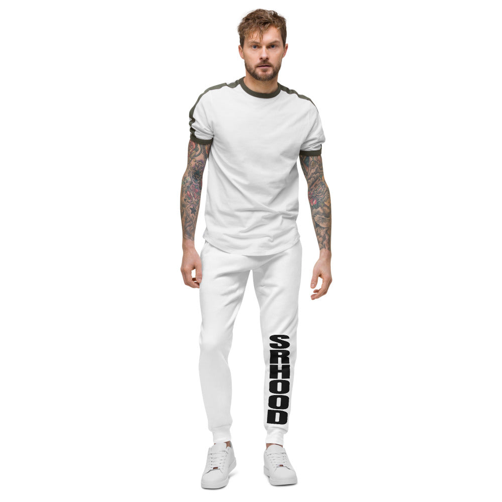 Pantalón Vertical SRHOOD — Blanco — modelo con tatuajes
