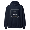 Hoodie Crest SRH navy, vista frontal, escudo pecho central