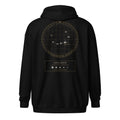 Sudadera cremallera negra con gran carta estelar Corona Borealis en la espalda