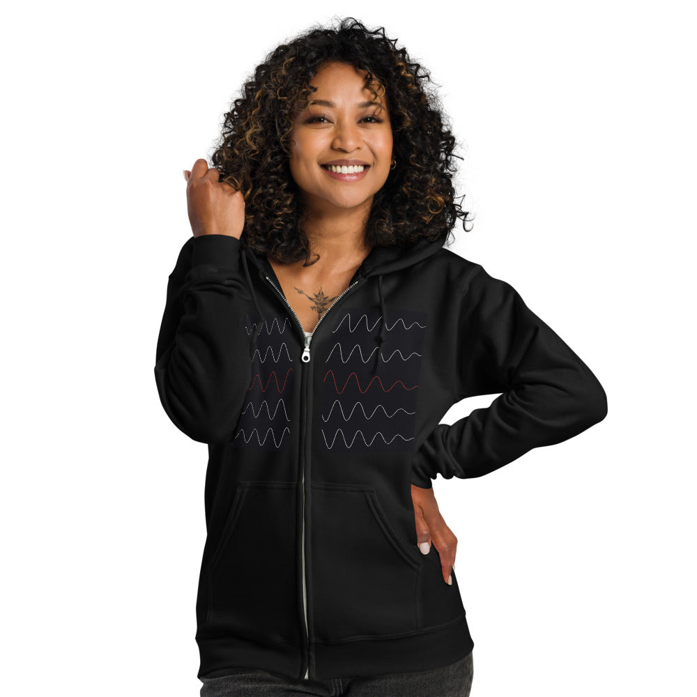 Sudadera Cremallera Frecuencia — Negro — modelo con tatuajes
