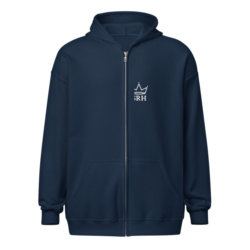 Sudadera cremallera Street Royalty Corona SRH color Navy, vista frontal modelo