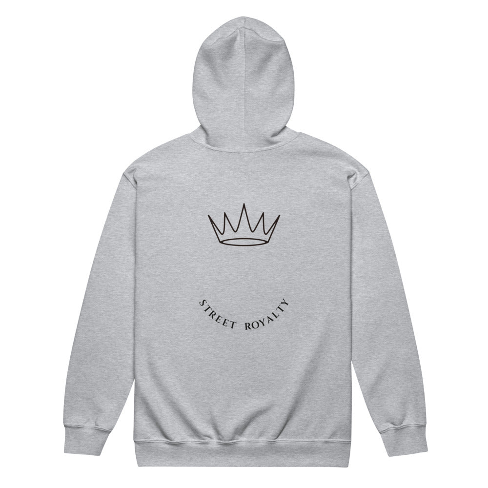 Sudadera cremallera Street Royalty Corona Arco color Sport Grey, vista plana trasera