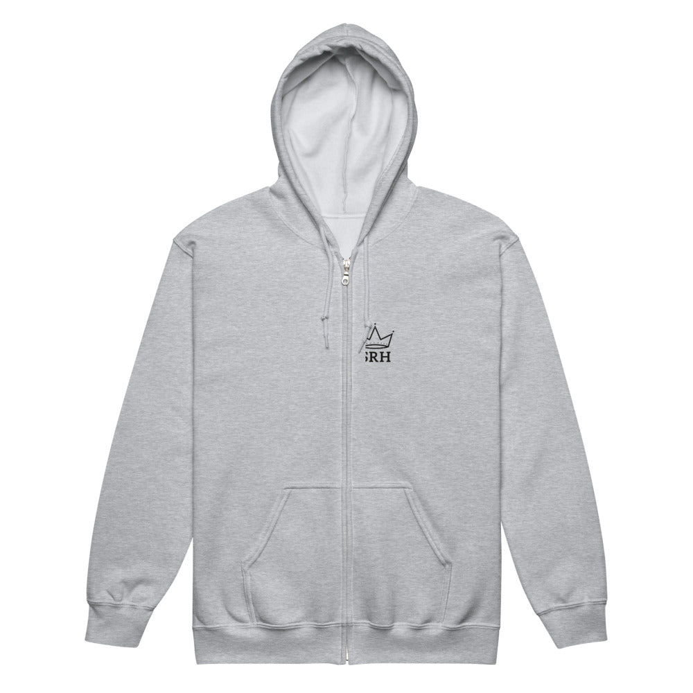 Sudadera cremallera Street Royalty Corona SRH color Sport Grey, vista plana frontal